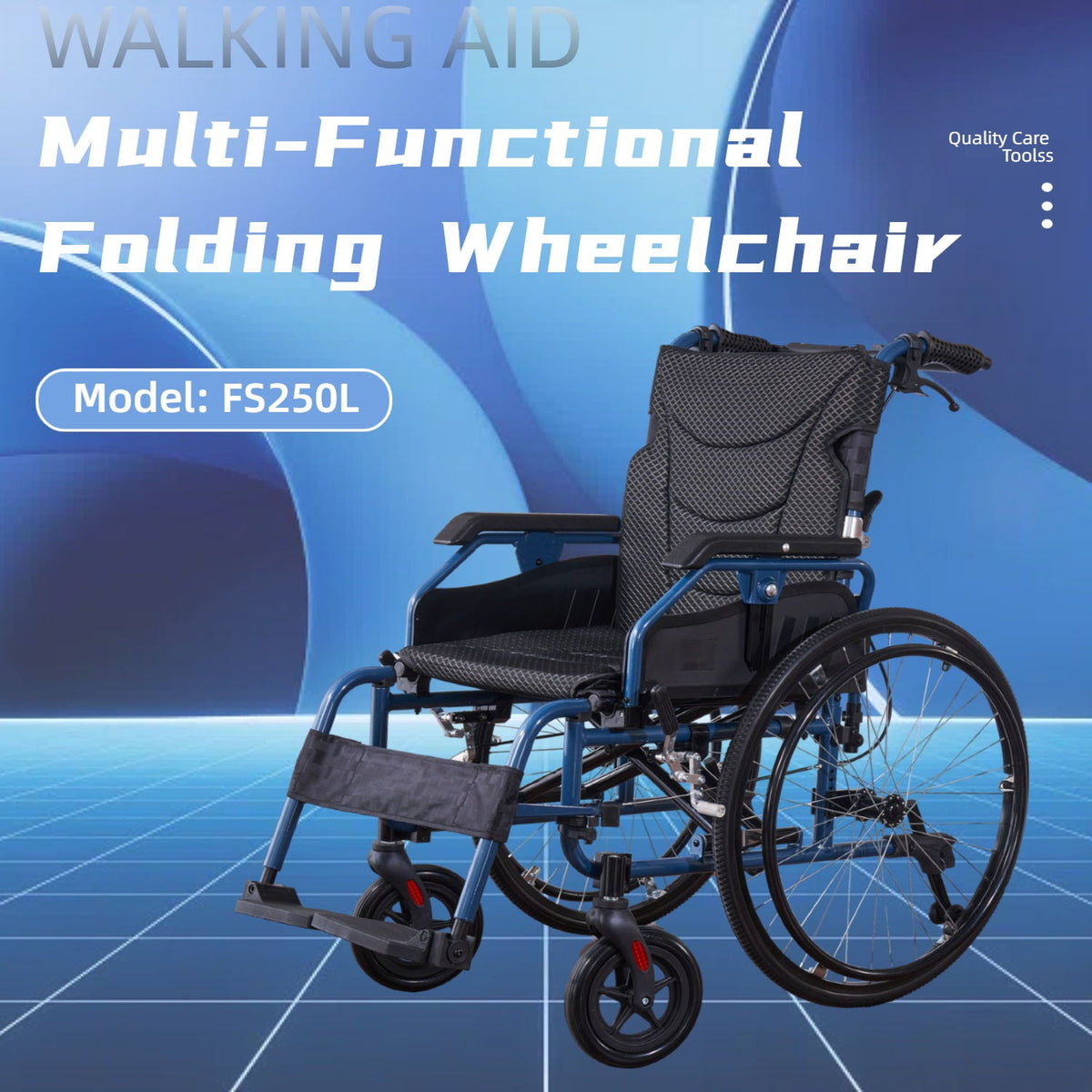 VELUNHOS Foldable Lightweight Wheelchair with Adjustable Armrests - view 6