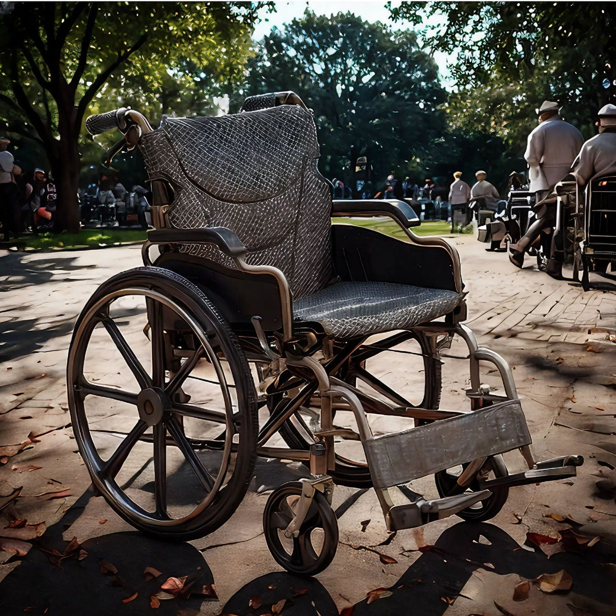 VELUNHOS Heavy-Duty Manual Wheelchair for Adults with Double X Support - view 2