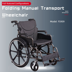 VELUNHOS Heavy-Duty Manual Wheelchair for Adults with Double X Support - view 3