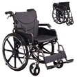 VELUNHOS Heavy-Duty Manual Wheelchair for Adults with Double X Support in Black