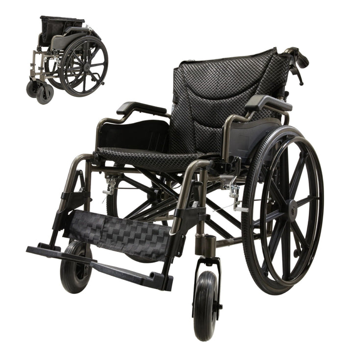 VELUNHOS Lightweight Foldable Nursing Wheelchair with 300 lbs Capacity