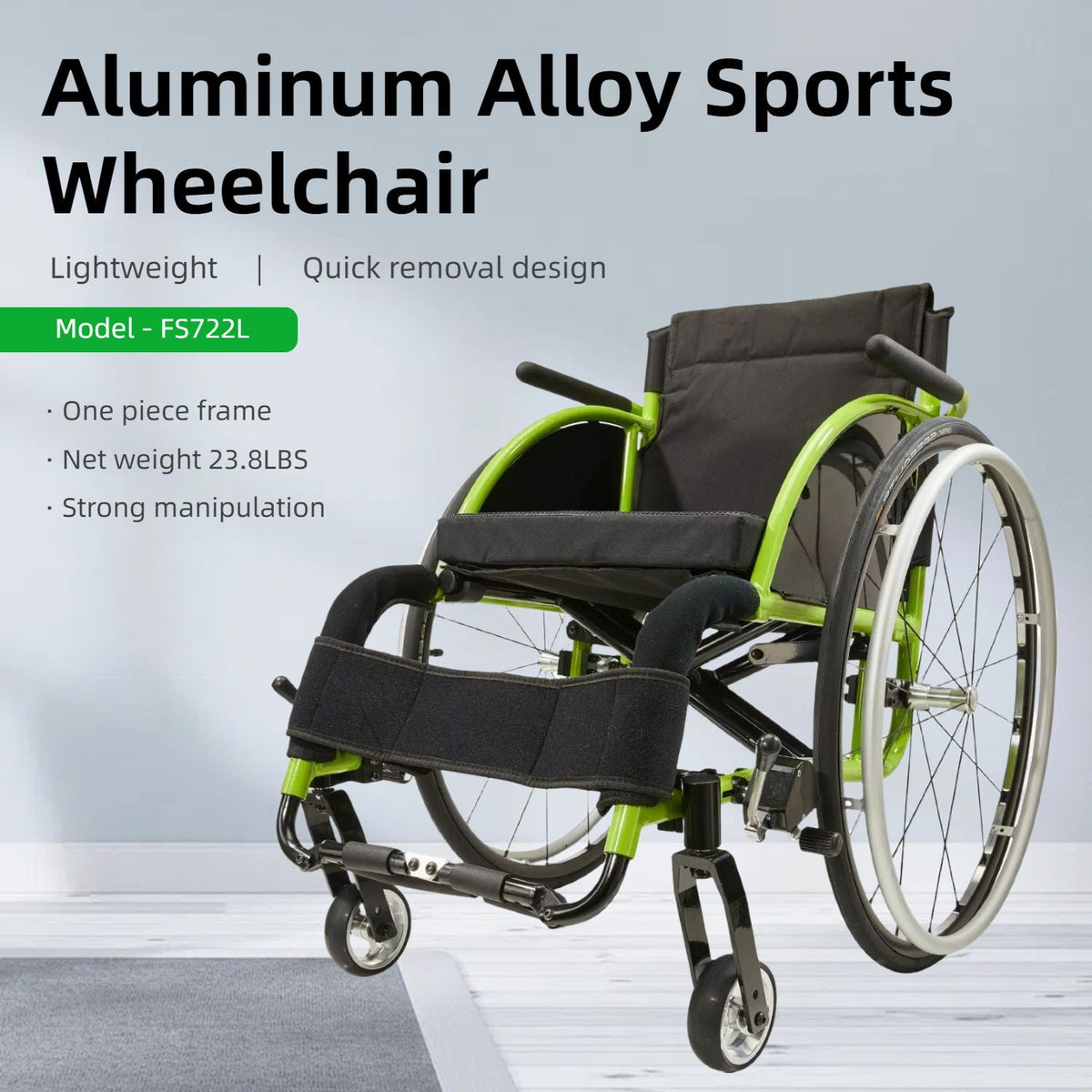 VELUNHOS Lightweight Foldable Sport Wheelchair with 24" Tires - view 2