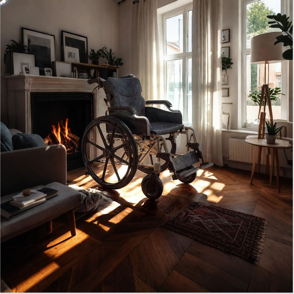 VELUNHOS Lightweight Foldable Transport Wheelchair with Double X Force Support - view 6