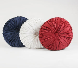 Round Pleated Soft Velvet Throw Pillow