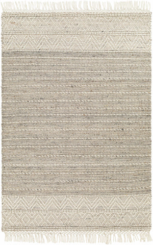 Cream Veruela Wool Blend Braided Tassel Area Rug - Clearance