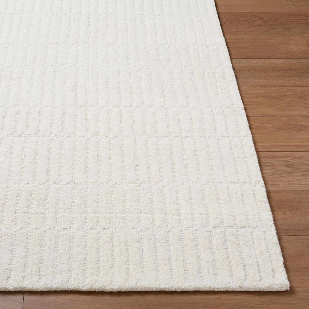 Finial Beige Wool Area Rug
