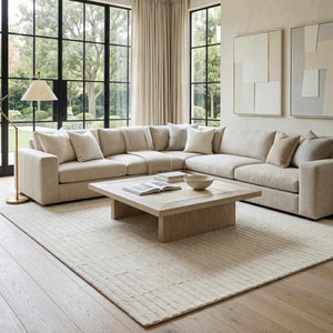 Finial Beige Wool Area Rug