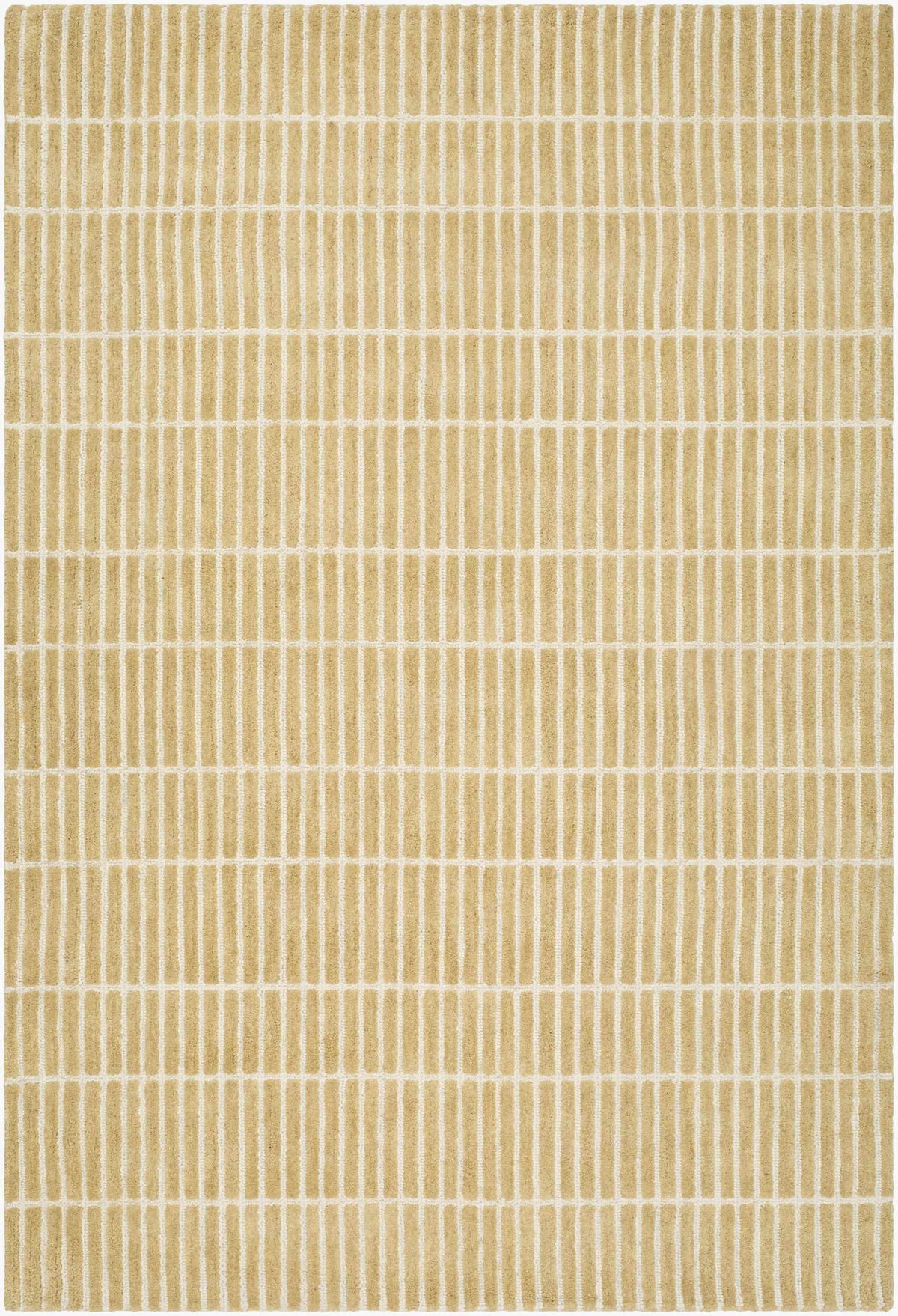 Finial Yellow Wool Area Rug