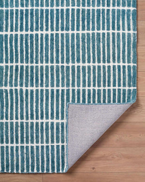 Finial Blue Wool Area Rug