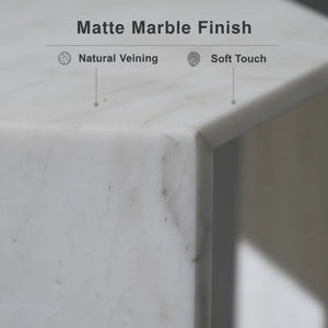 VITRA Modern Minimalist Hexagon Side Table with Honed Marble Finish - view 6