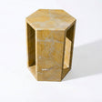 VITRA Modern Minimalist Hexagon Side Table with Honed Marble Finish in Gold