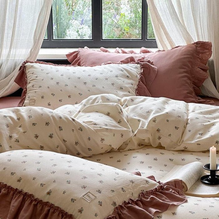 Ever Lasting Vivienne Floral Double Gauze Bedding Set / Maroon Red