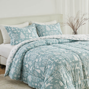 Reversible Christmas Comforter and Sham Set - Holiday Lodge Odette Collection