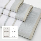 Decorative Cotton Stripe Bath Towel Set - Noelle Collection
