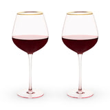 Rose Crystal Red Wine Glass Set