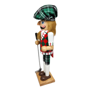 Green Plaid Golfer Nutcracker