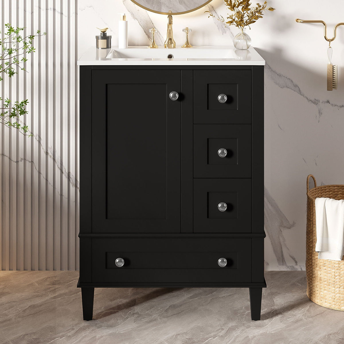 Vstory Bathroom Vanity with Integrated Basin and Soft Close Drawers - view 10