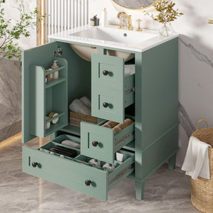 Vstory Bathroom Vanity with Integrated Basin and Soft Close Drawers - view 5