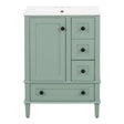 Vstory Bathroom Vanity with Integrated Basin and Soft Close Drawers in Green