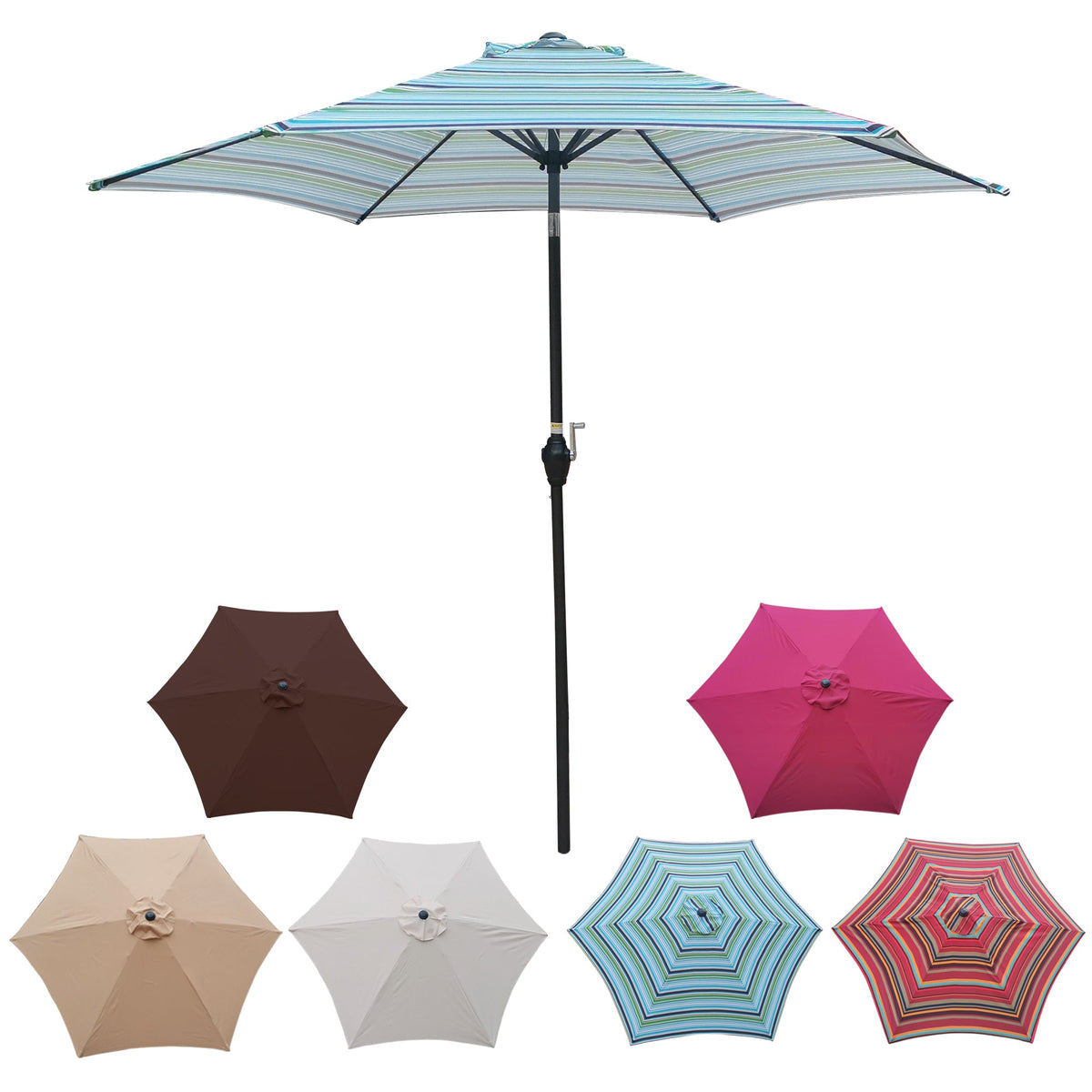 W&S Industry 9FT Outdoor Patio Umbrella with Crank Tilt - view 2