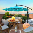 W&S Industry 10 ft Outdoor Patio Umbrella with Solar LED Lighting - view 2