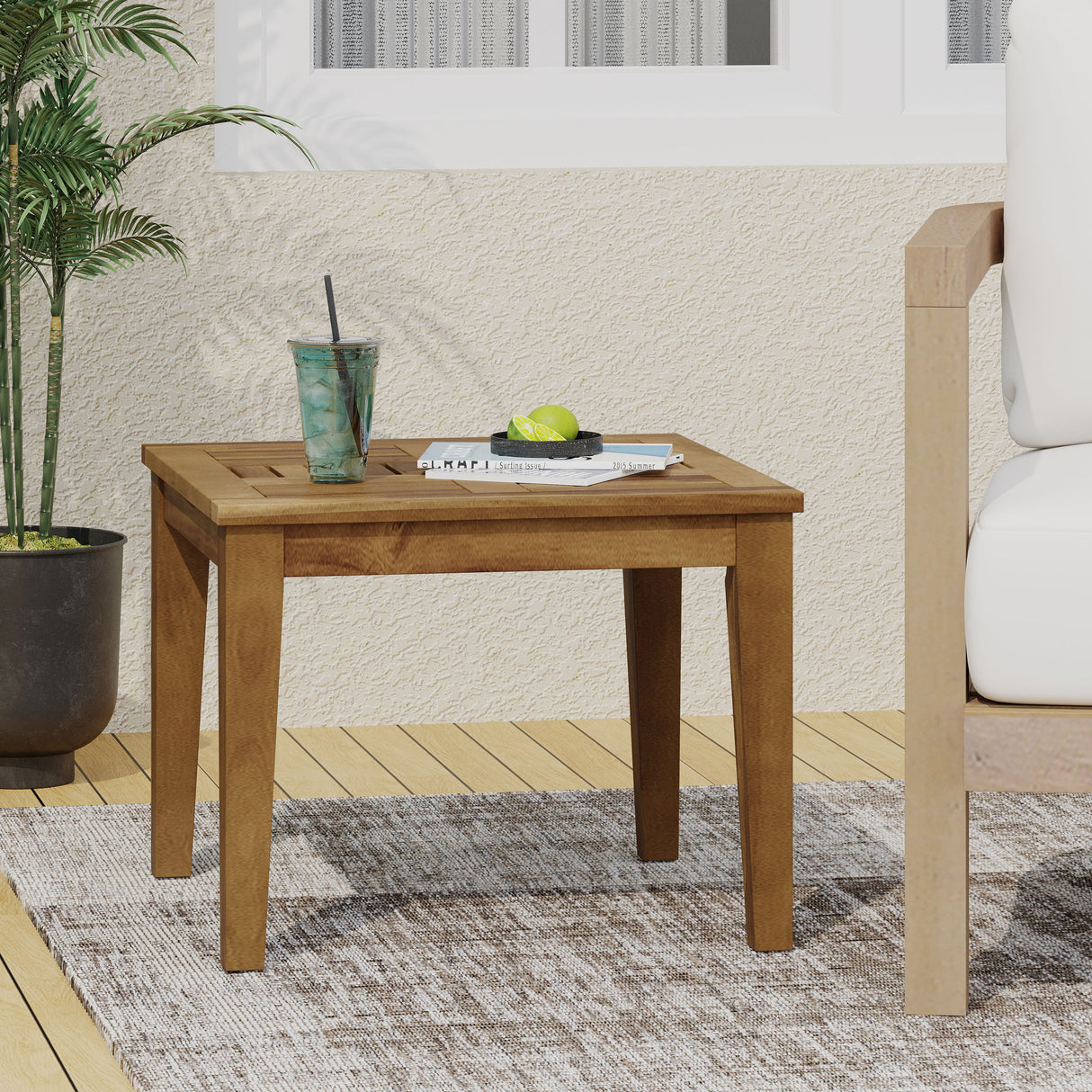 Hampton Outdoor Acacia Wood Side Table