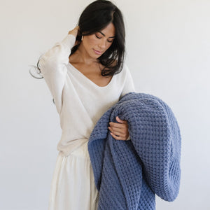 Waffle Knit Throw Blankets