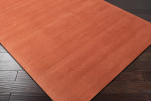 Brockton Solid Orange Wool Rug