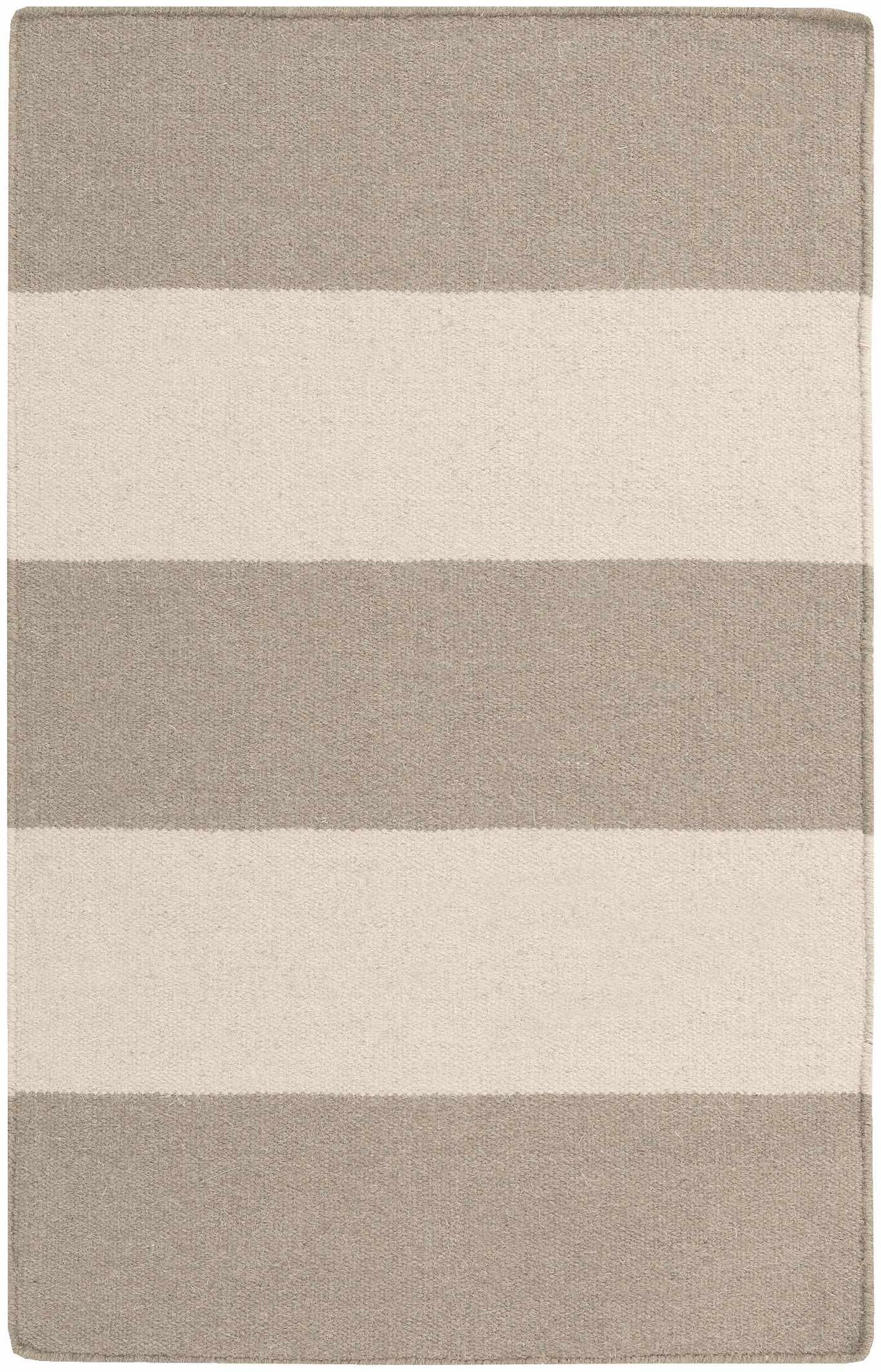 Ingersoll Beige&Gray Striped Wool Area Rug - Clearance