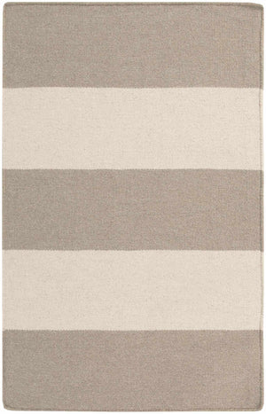 Ingersoll Beige&Gray Striped Wool Area Rug - Clearance