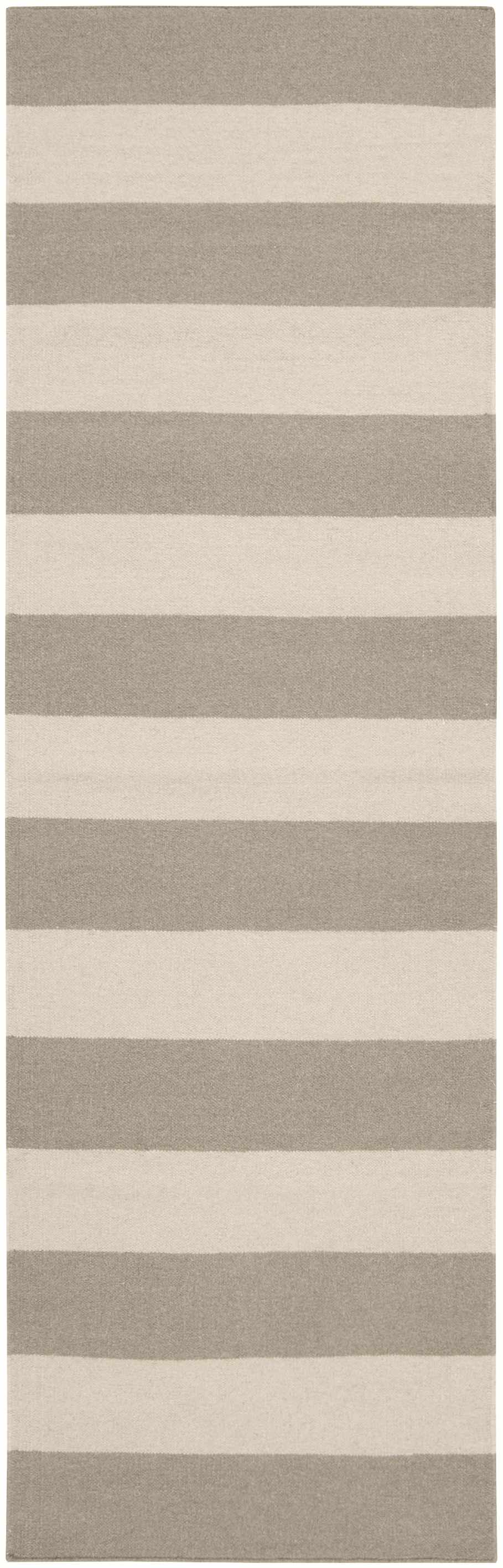 Ingersoll Beige&Gray Striped Wool Area Rug - Clearance