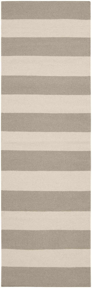 Ingersoll Beige&Gray Striped Wool Area Rug - Clearance