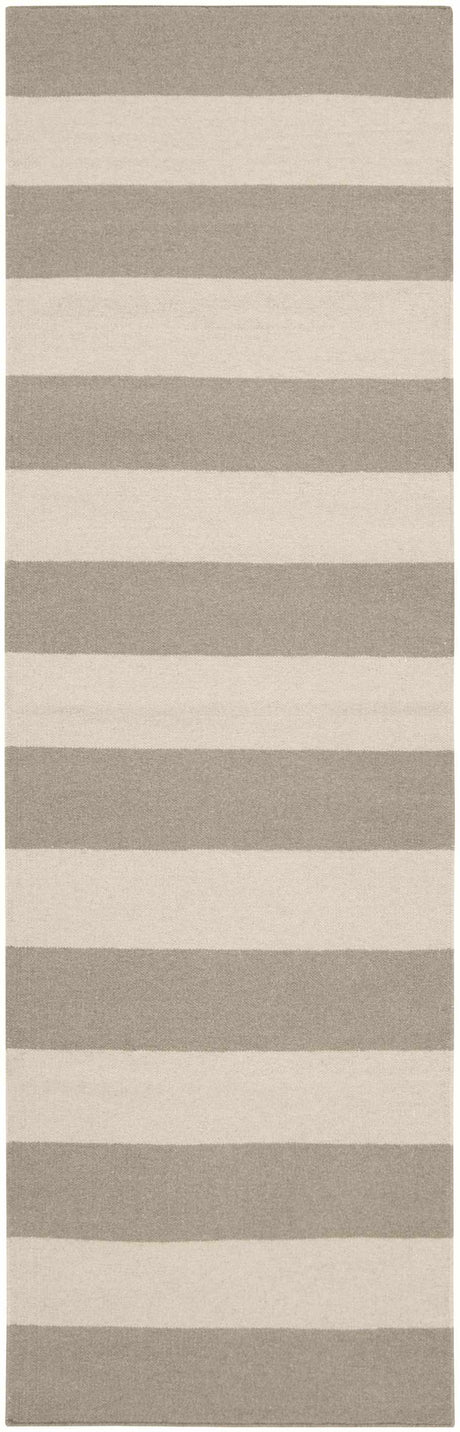 Ingersoll Beige&Gray Striped Wool Area Rug - Clearance