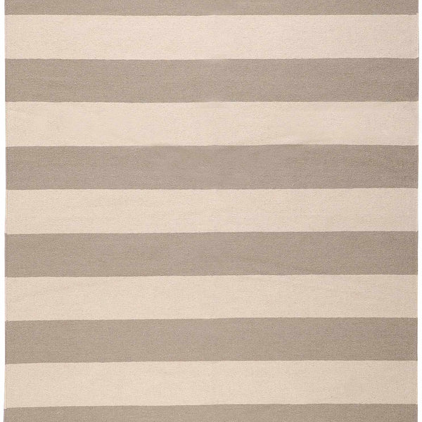 Ingersoll Beige&Gray Striped Wool Area Rug - Clearance