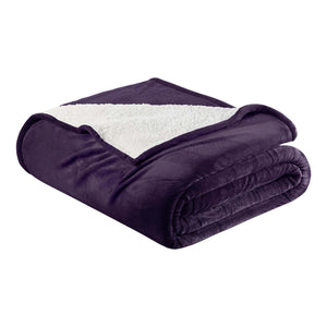 Velvet Plush Sherpa Bed Blanket by Great Bay Home