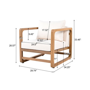 White Outdoor Lounge Chair with Oversized Cushion - view 4