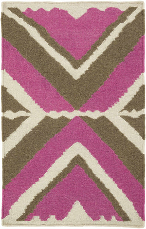 Wiley Magenta&Brown Wool Rug - Clearance