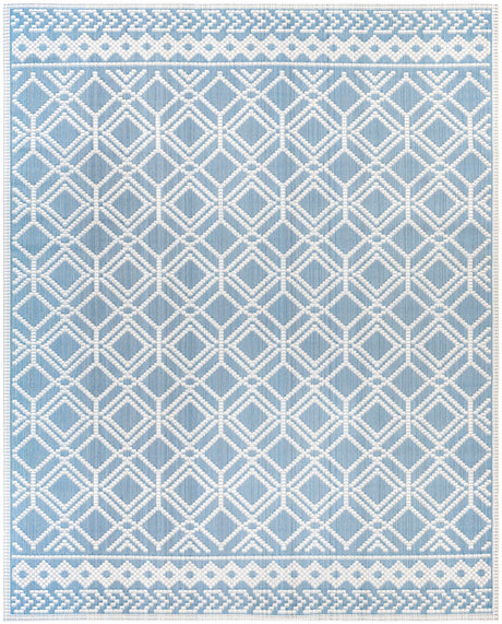 Wingina 8x10 Ice Blue Trellis Rug - Clearance
