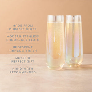 Luster Stemless Champagne Flutes, Set of 2