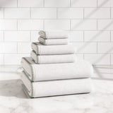 Cotton Border-Stitched 6-Piece Towel Set - Valery Collection