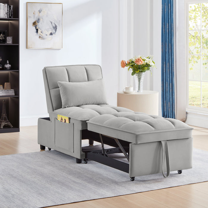 WM HOME FURNITURE 4 in 1 Multi-Function Single Sofa Bed with Adjustable Backrest
