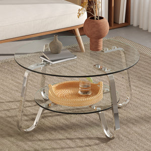 Wonder Haus Double Layer Coffee Table with Double-Layer Glass - view 7