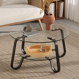Wonder Haus Double Layer Coffee Table with Double-Layer Glass - view 8