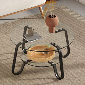 Wonder Haus Double Layer Coffee Table with Double-Layer Glass - view 2