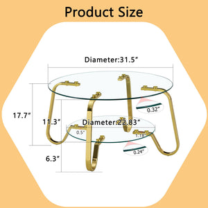 Wonder Haus Double Layer Coffee Table with Double-Layer Glass - view 5