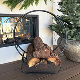Black Iron Loop Fireplace Log Holder