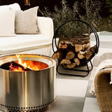 Black Iron Loop Fireplace Log Holder