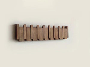 Wooden Piano Coat Rack Wall Mounted Solid Wood Hooks 4 6 8 Hook Organizer