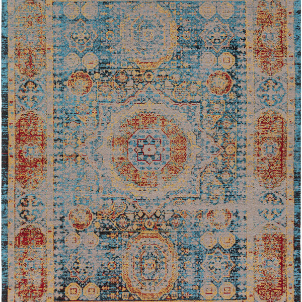 Wrangell Blue/Red Damask Carpet - Clearance