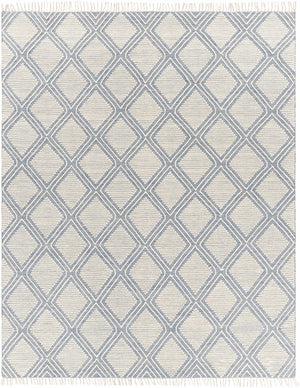 Wausa Denim Trellis on Cream Cotton/wool  Rug - Clearance